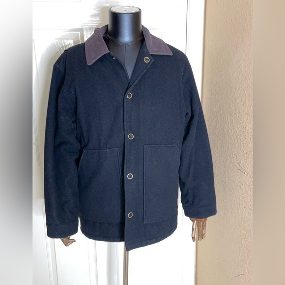 Timberland Other - Vintage Timberland Weather Gear Black Wool Heavy Down Jacket Flannel Lined Sz Sm